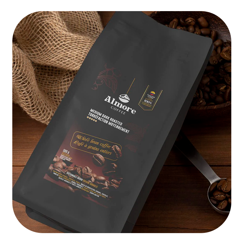 Bag of whole coffee, 227 grams.