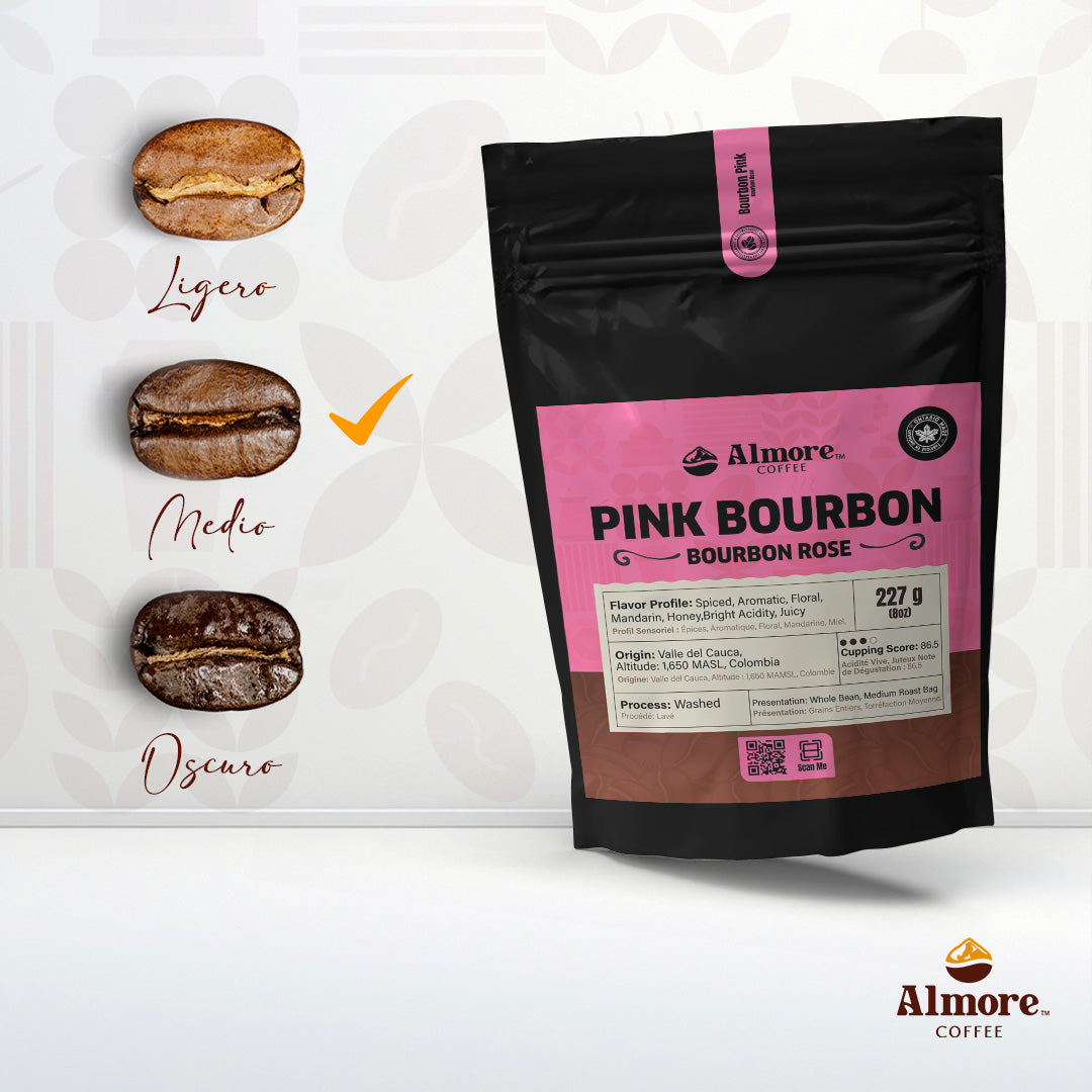 Pink Bourbon Coffee 227 grams.